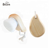 Belifa wholesale eco friendly natural wood handle vegan super soft cleaning face  brush and makeup remover wash brush